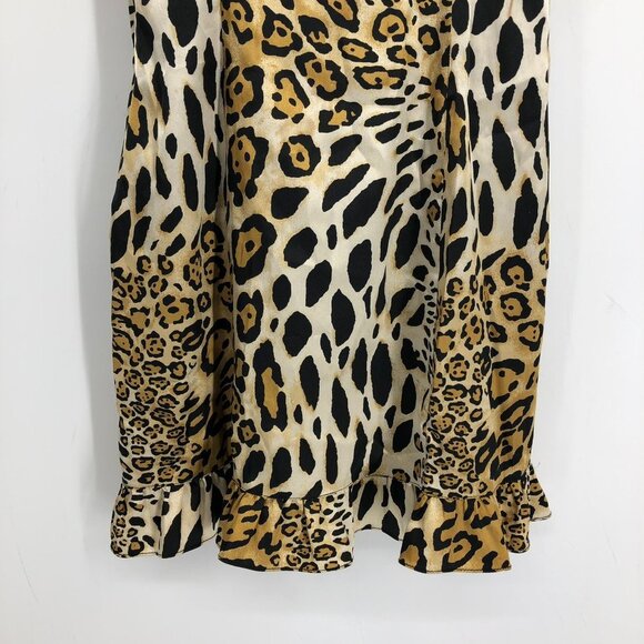 Guess Jeans Leopard  Print V-neck Cami Mini Slip Dress size 3 - Picture 9 of 16